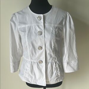 White Tailored Blazer with 3/4 Sleeves